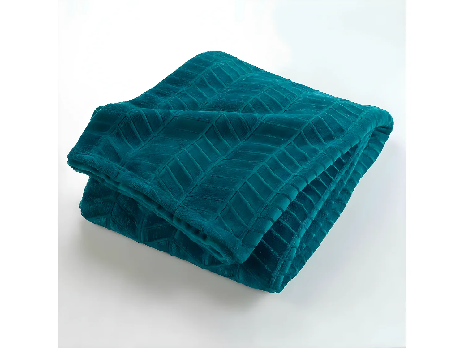 Plaid Flanelle Uni "Arya" 180x220cm Bleu