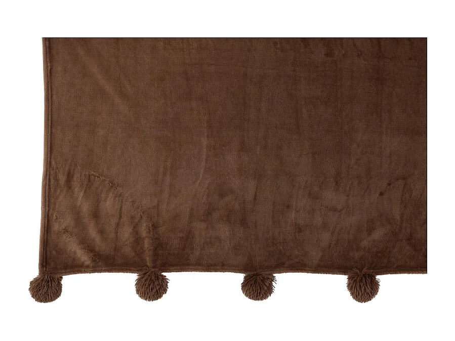 Plaid à Pompons "Blanket" 130x170cm Marron