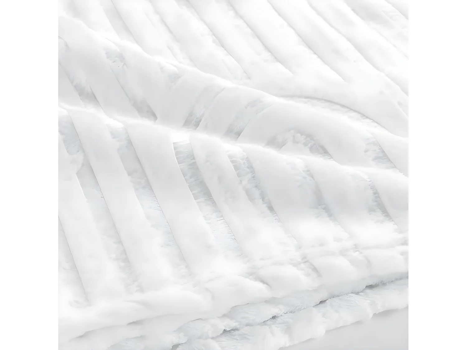 Plaid Flanelle Uni "Esquisse" 125x150cm Blanc