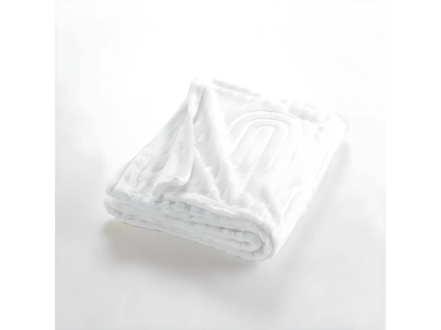 Plaid Flanelle Uni "Esquisse" 125x150cm Blanc