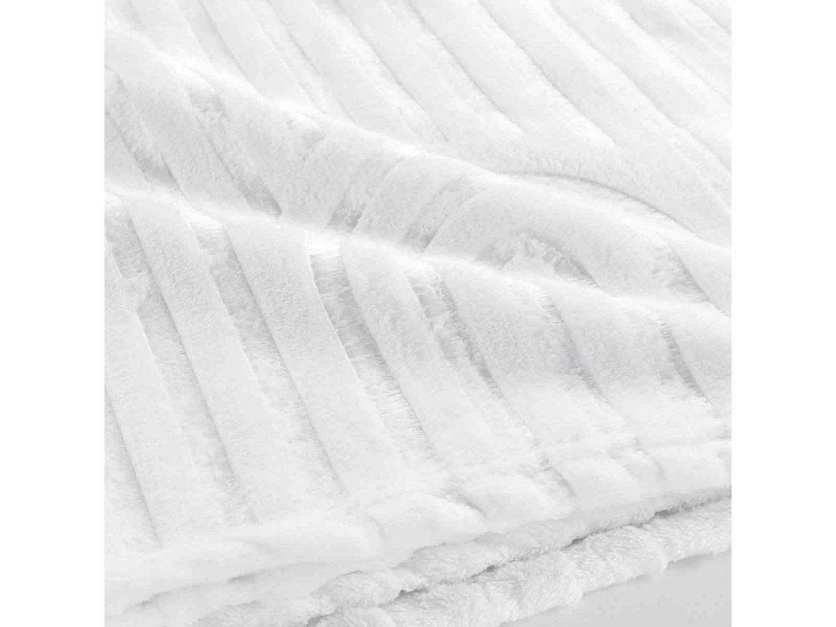 Plaid Flanelle Uni "Esquisse" 125x150cm Blanc
