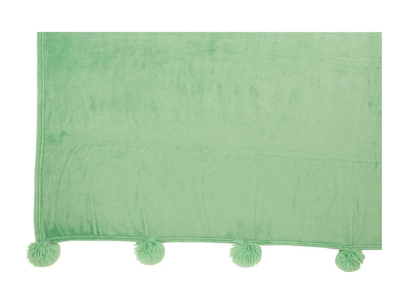 Plaid Déco à Pompons "Polyes" 130x170cm Vert Vif