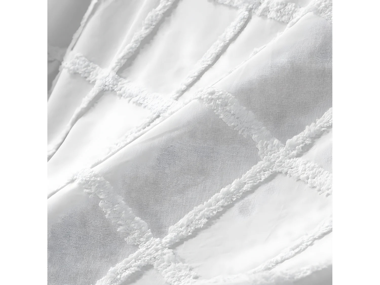 Plaid Uni en Coton "Calyssa" 125x150cm Blanc