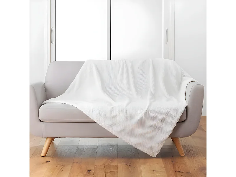 Plaid Imitation Fourrure "Icerbeg" 180x220cm Naturel