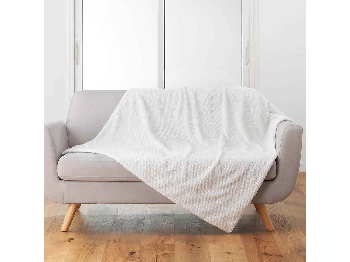 Plaid Imitation Fourrure "Icerbeg" 180x220cm Naturel