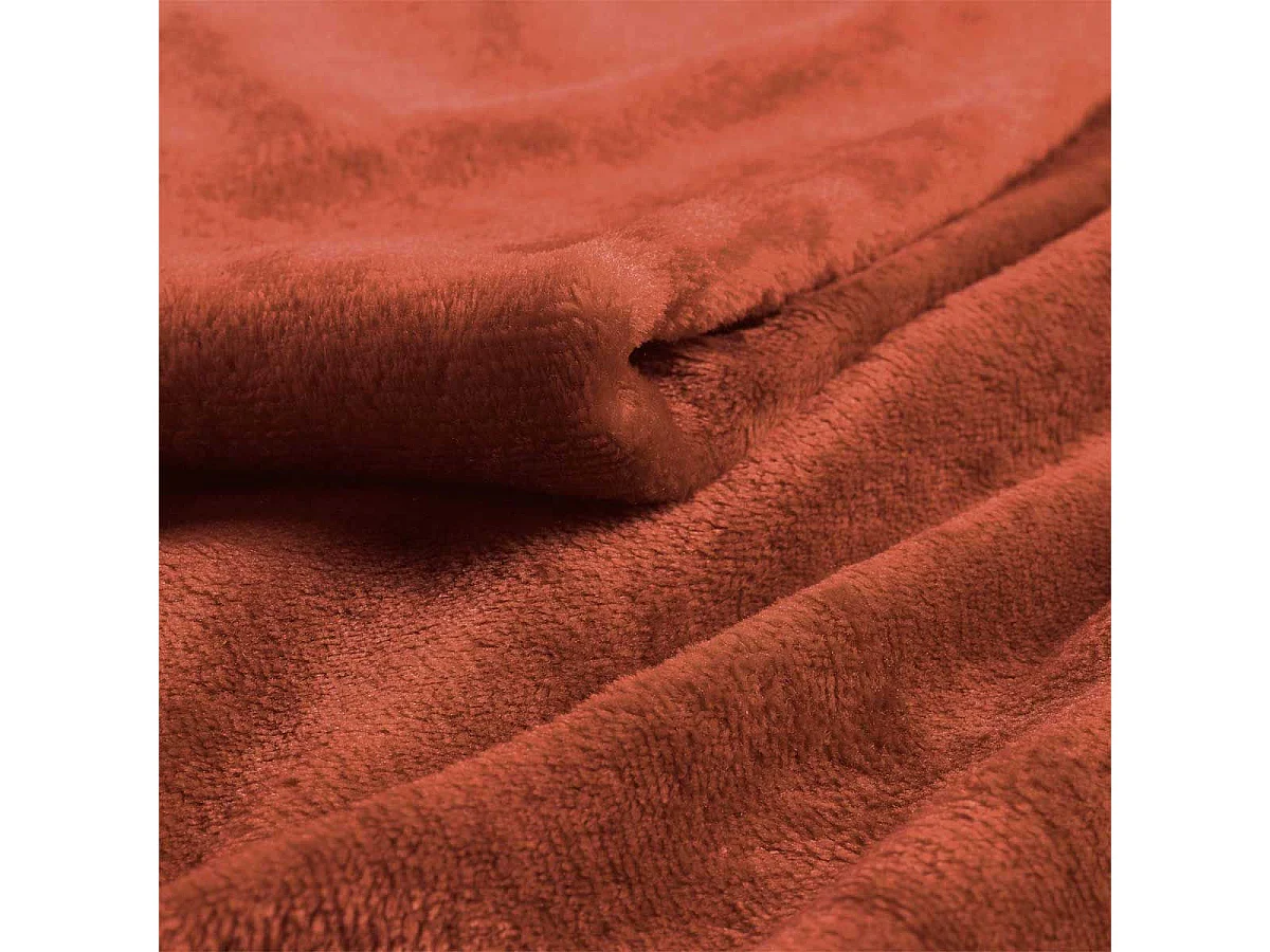 Plaid Uni en Flanelle "Flanou" 125x150cm Terracotta