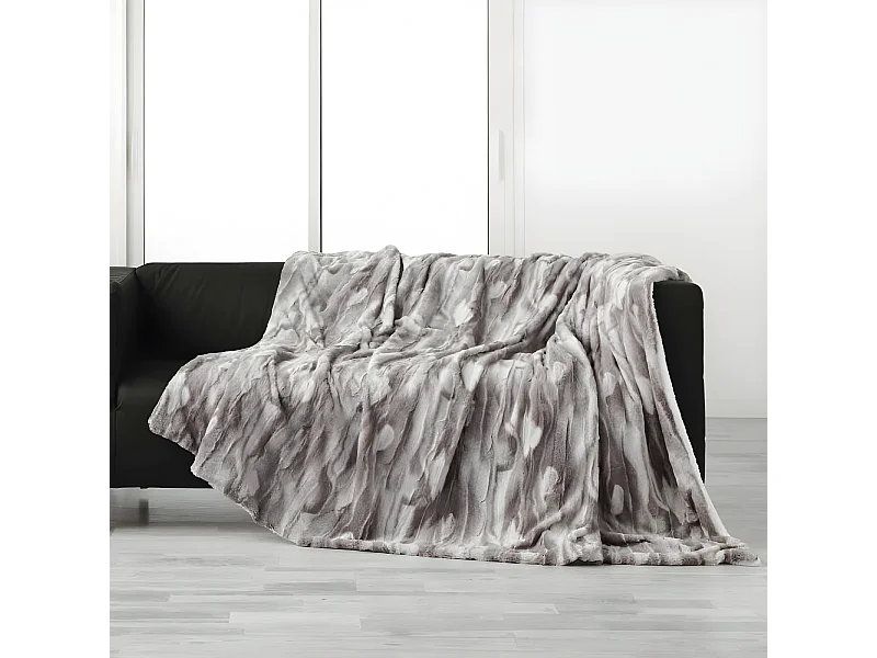 Plaid Imitation Fourrure "Caribou" 180x220cm Naturel