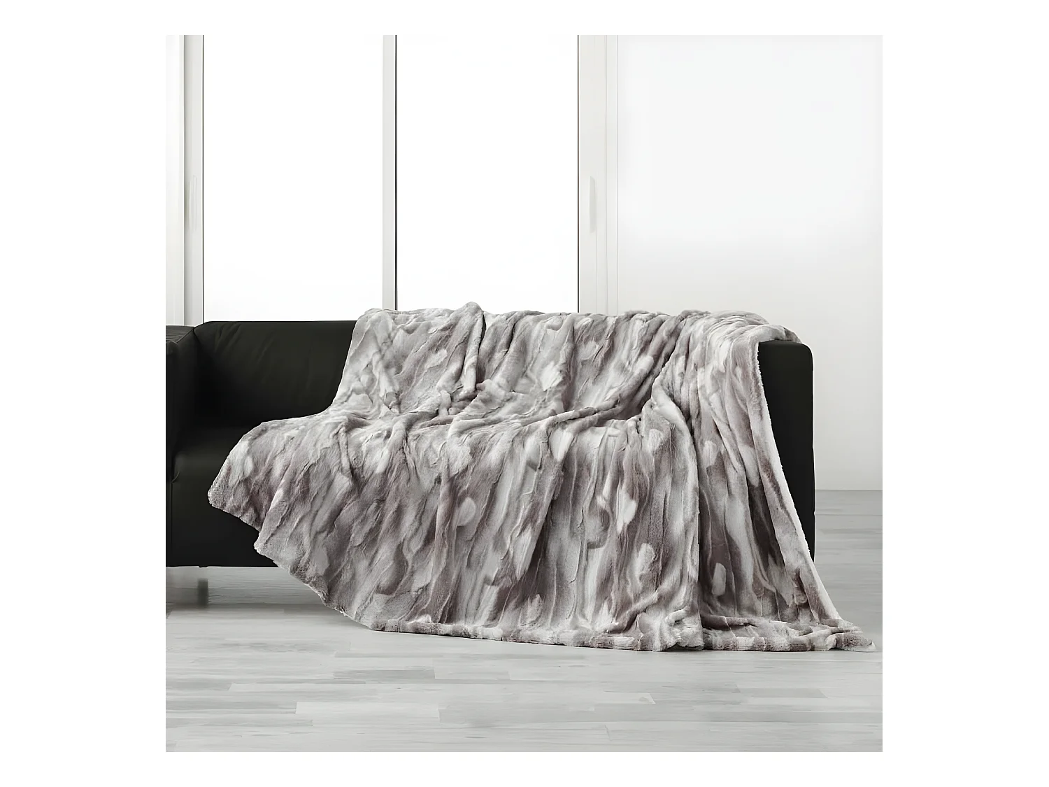 Plaid Imitation Fourrure "Caribou" 180x220cm Naturel