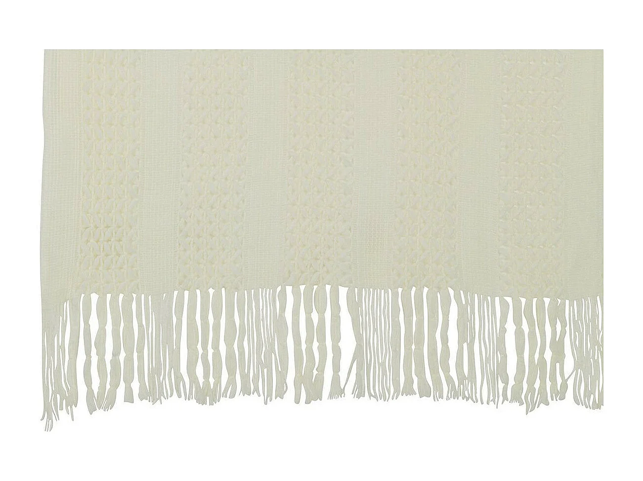 Plaid Déco Tricot "Abby" 143x195cm Blanc
