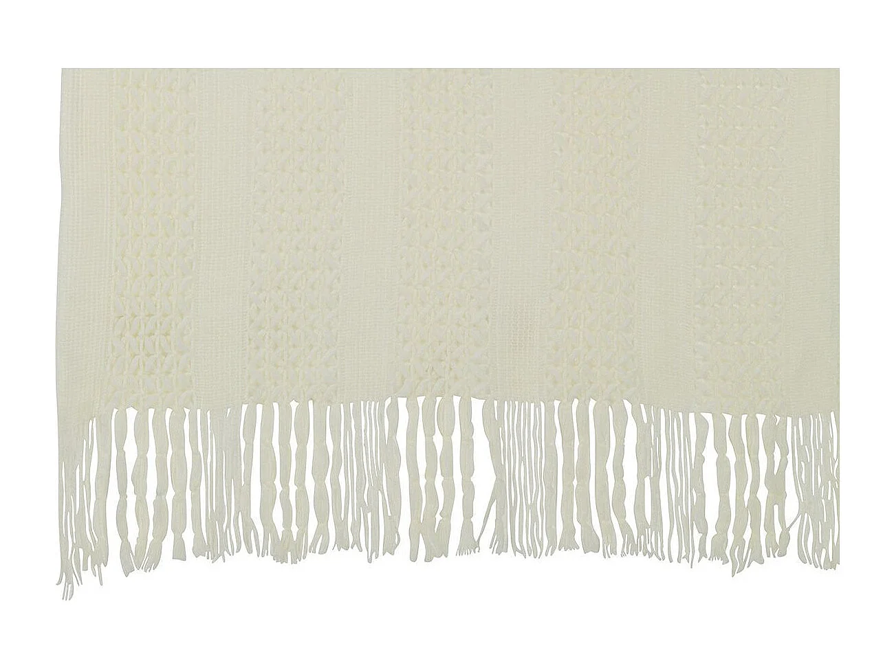 Plaid Déco Tricot "Abby" 143x195cm Blanc