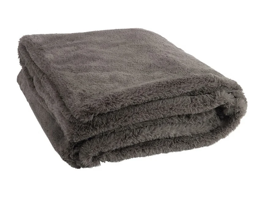 Plaid Imitation Fourrure "Cutie" 130x180cm Gris Foncé