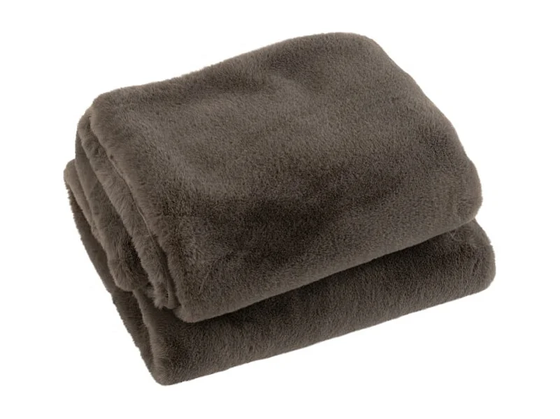 Plaid Imitation Fourrure "Cutie" 130x180cm Gris Foncé