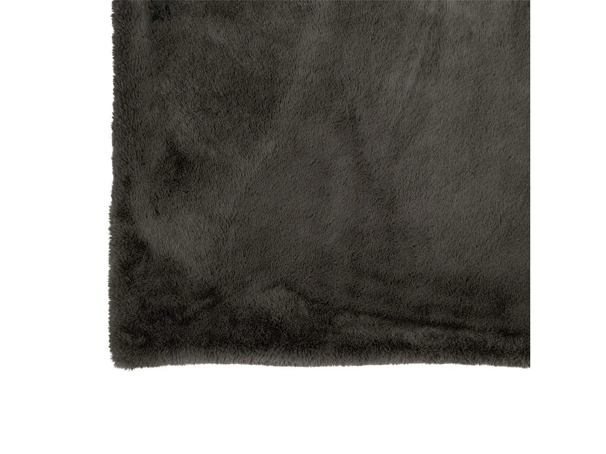 Plaid Imitation Fourrure "Cutie" 130x180cm Gris Foncé