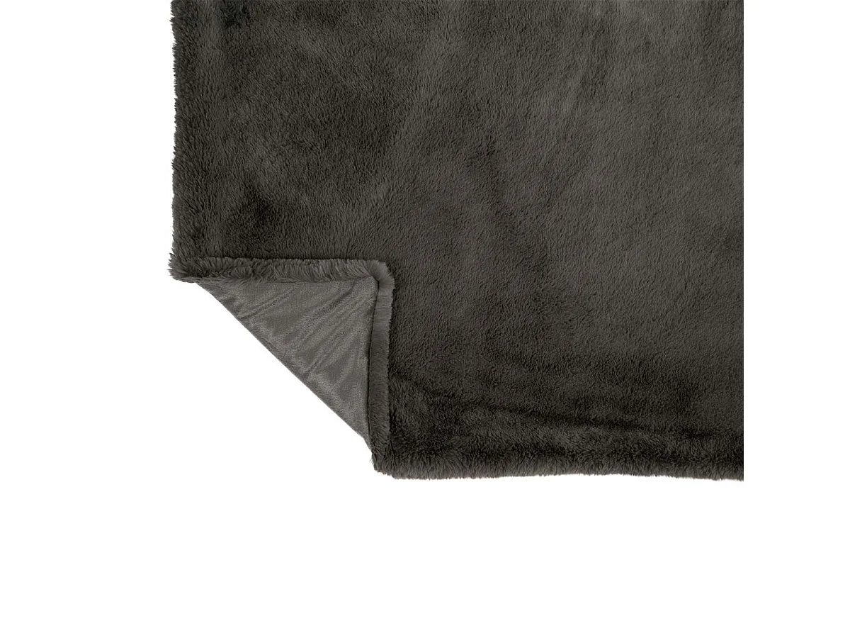 Plaid Imitation Fourrure "Cutie" 130x180cm Gris Foncé