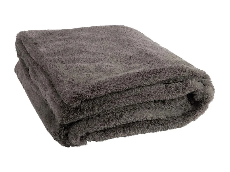 Plaid de poliéster gris oscuro de 180x130 cm