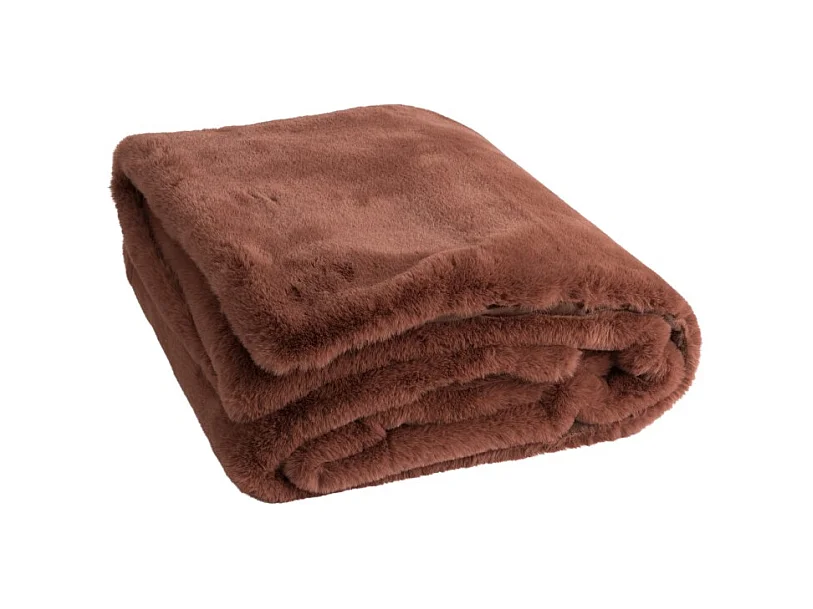 Plaid Imitation Fourrure "Cutie" 130x180cm Marron Clair