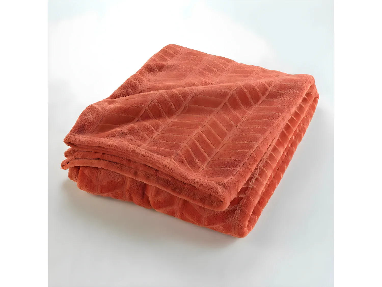 Plaid Flanelle Uni "Arya" 180x220cm Terracotta