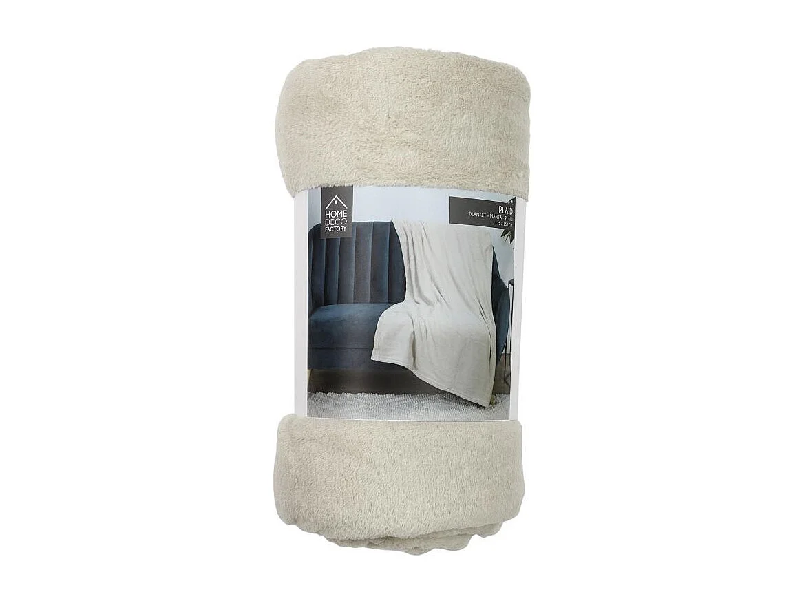 Plaid Microfibre Beige 125x150cm Beige