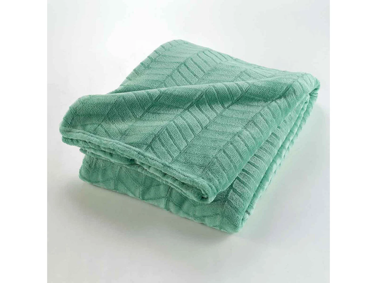 Plaid Flanelle Uni "Arya" 180x220cm Sauge