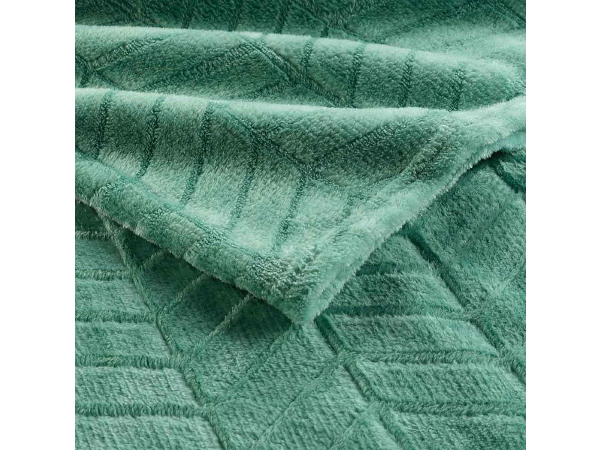 Plaid Flanelle Uni "Arya" 180x220cm Sauge