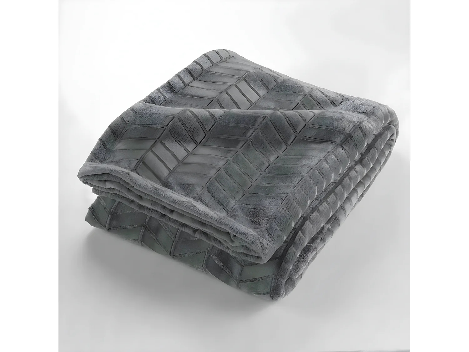 Plaid Flanelle Uni "Arya" 180x220cm Gris