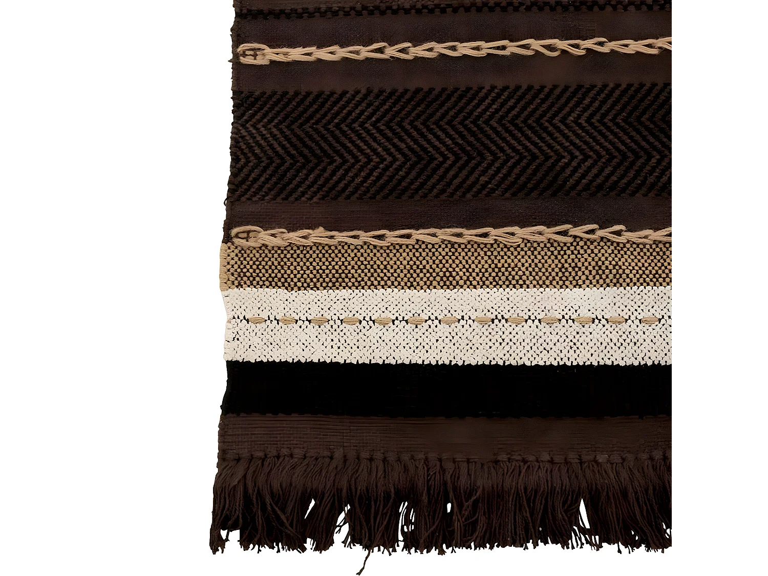 Plaid Déco en Coton "Ethnique" 90x150cm Marron