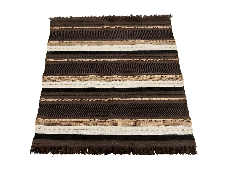 Plaid Déco en Coton "Ethnique" 90x150cm Marron