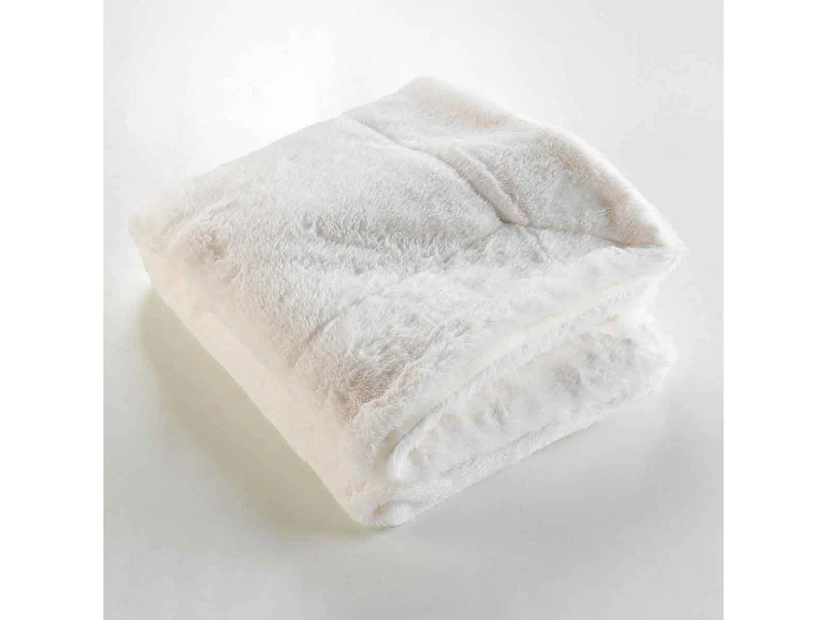 Plaid Imitation Fourrure "Caresse" 125x150cm Naturel
