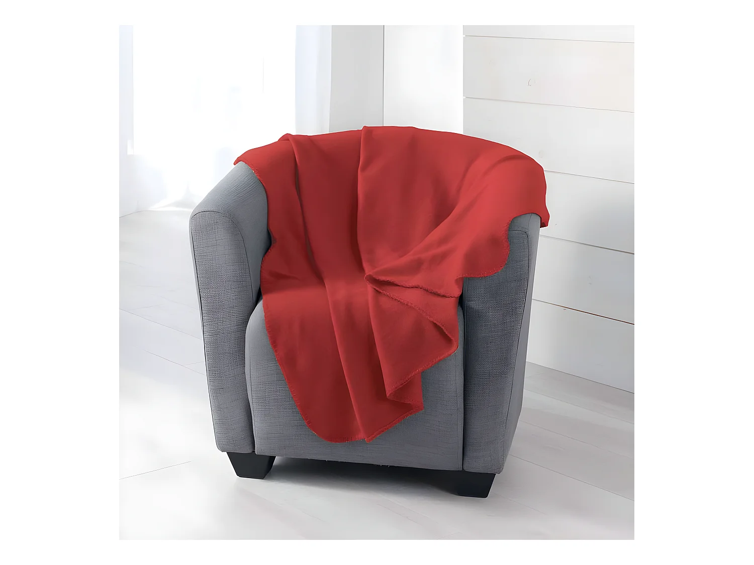 Plaid Polaire "Milou" 125x150cm Rouge
