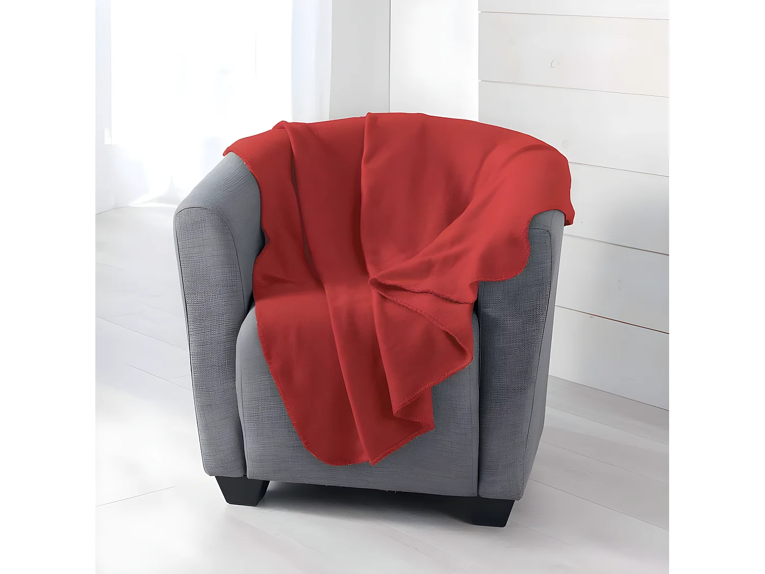 Plaid Polaire "Milou" 125x150cm Rouge