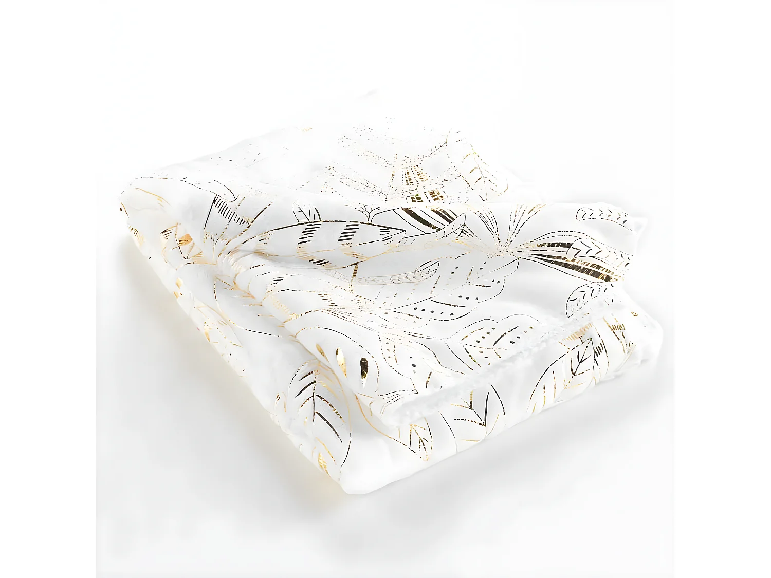 Plaid Flanelle Imprimé "Belflor" 125x150cm Blanc