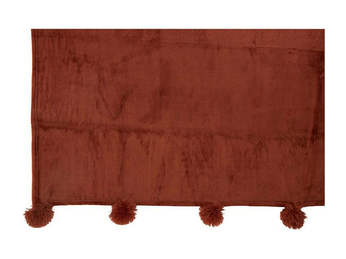 Plaid Déco à Pompons "Polyes" 130x170cm Marsala