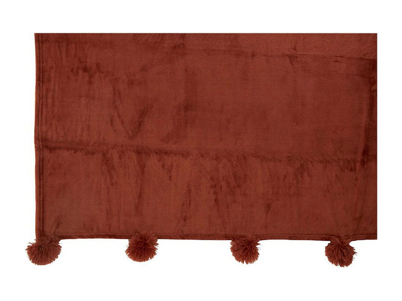 Plaid Déco à Pompons "Polyes" 130x170cm Marsala