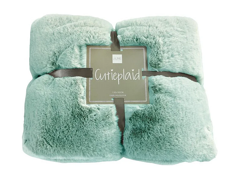 Plaid Imitation Fourrure "Cutie" 130x180cm Menthe