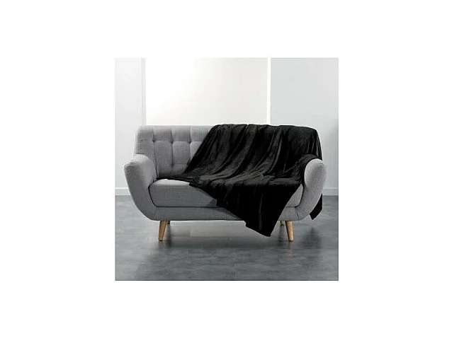 Plaid Uni en Flanelle "Flanou" 180x220cm Taupe