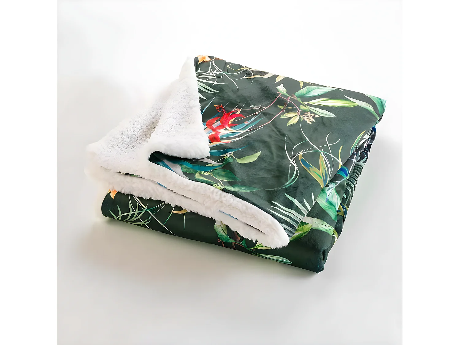 Plaid Velours Imprimé "Féerie" 125x150cm Vert