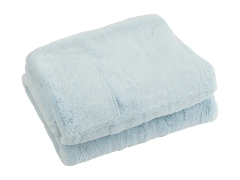 Manta de poliéster azul claro 180x130 cm