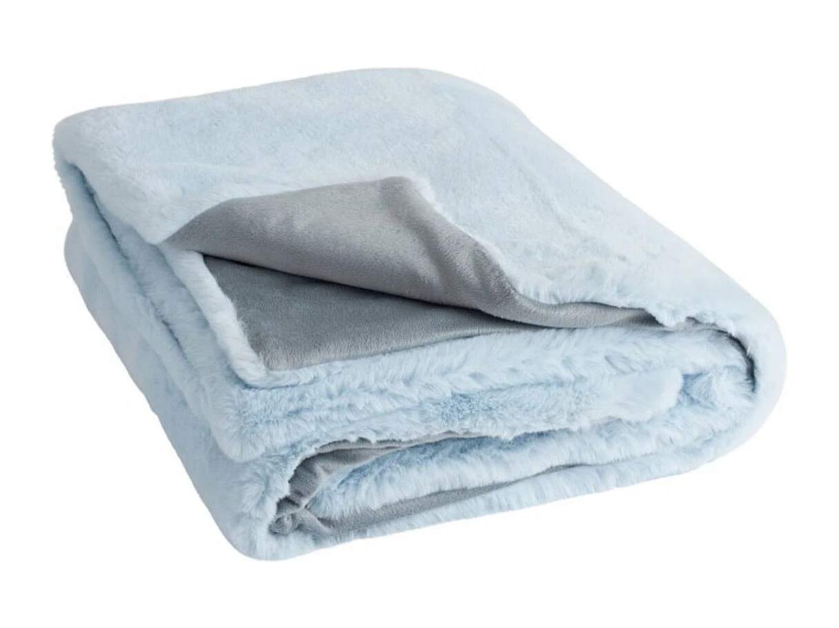 Plaid Imitation Fourrure "Cutie" 130x180cm Bleu