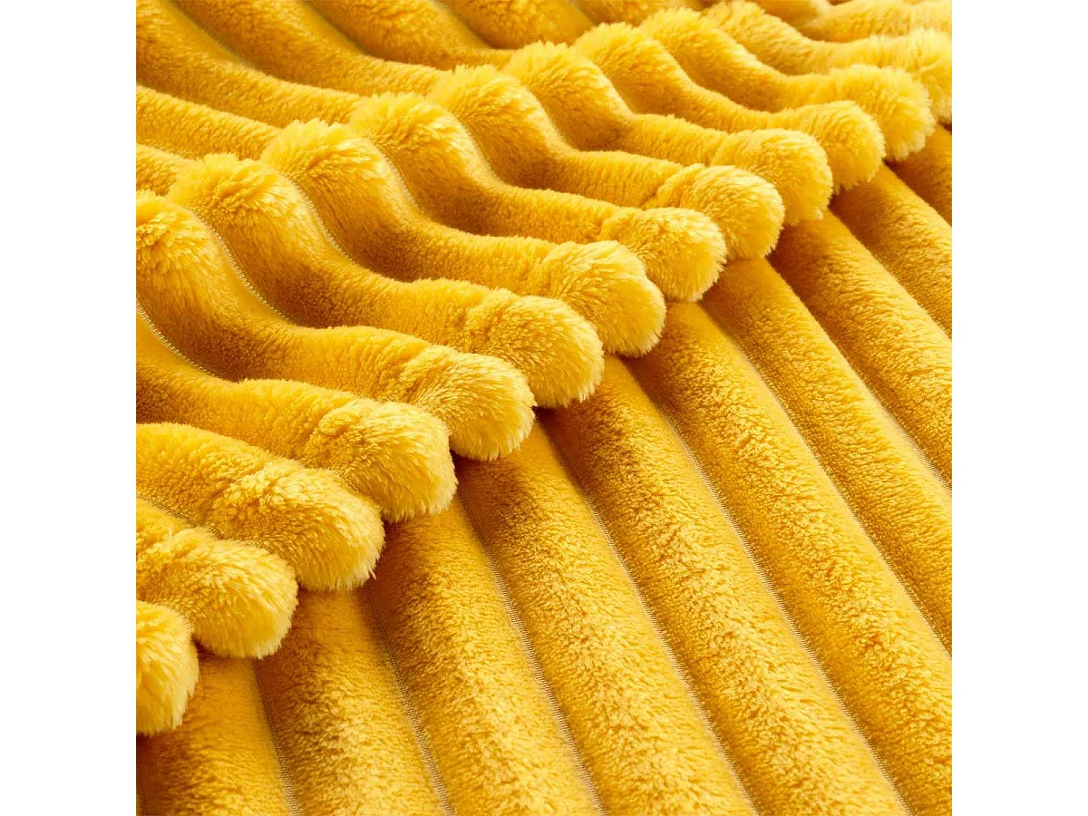 Plaid Flanelle Uni "Kalie" 125x150cm Jaune