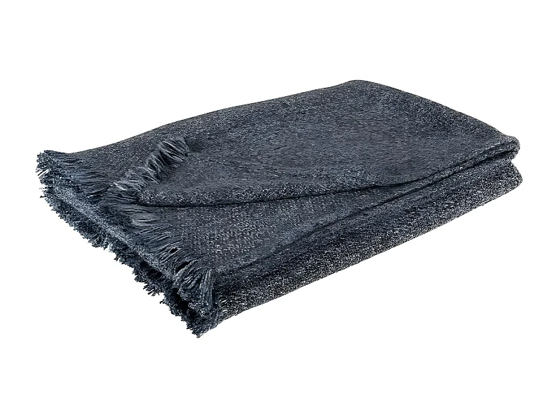 Plaid Déco en Coton "Edud" 130x170cm Bleu