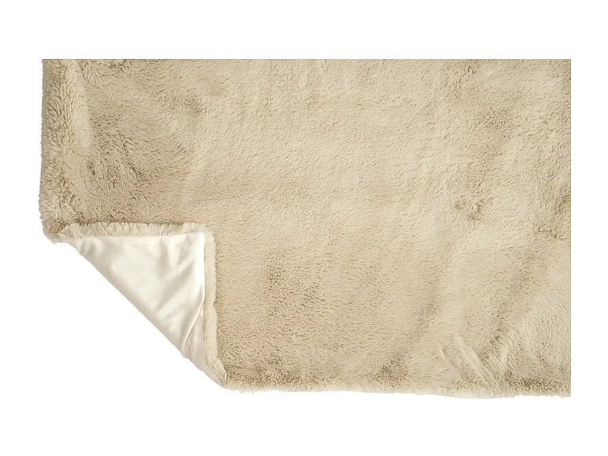 Plaid de tela beige de 180x130x3 cm