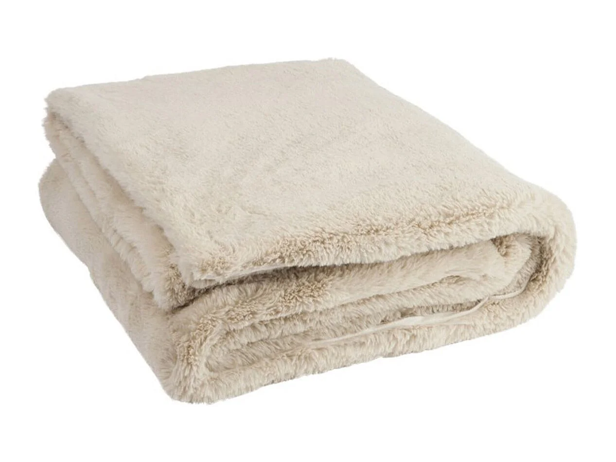 Plaid de tela beige de 180x130x3 cm