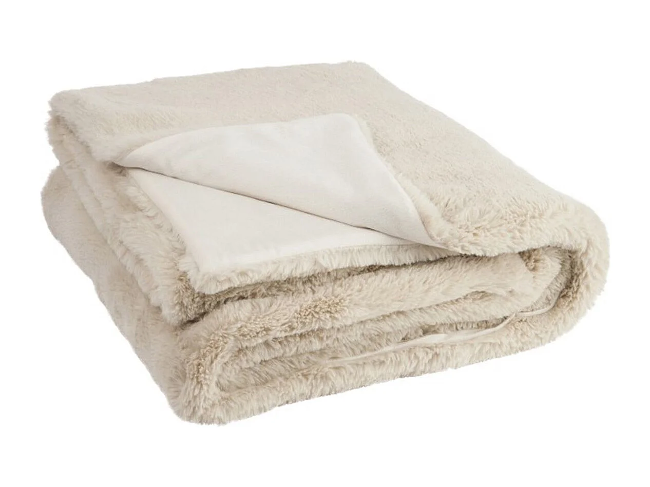 Plaid de tela beige de 180x130x3 cm