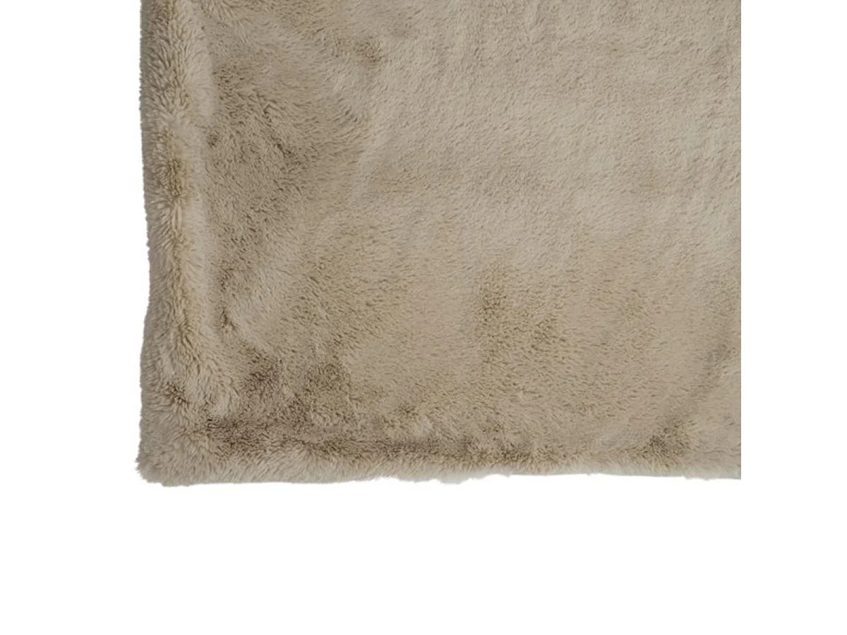 Plaid de tela beige de 180x130x3 cm