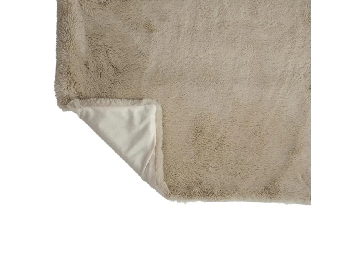 Plaid de tela beige de 180x130x3 cm
