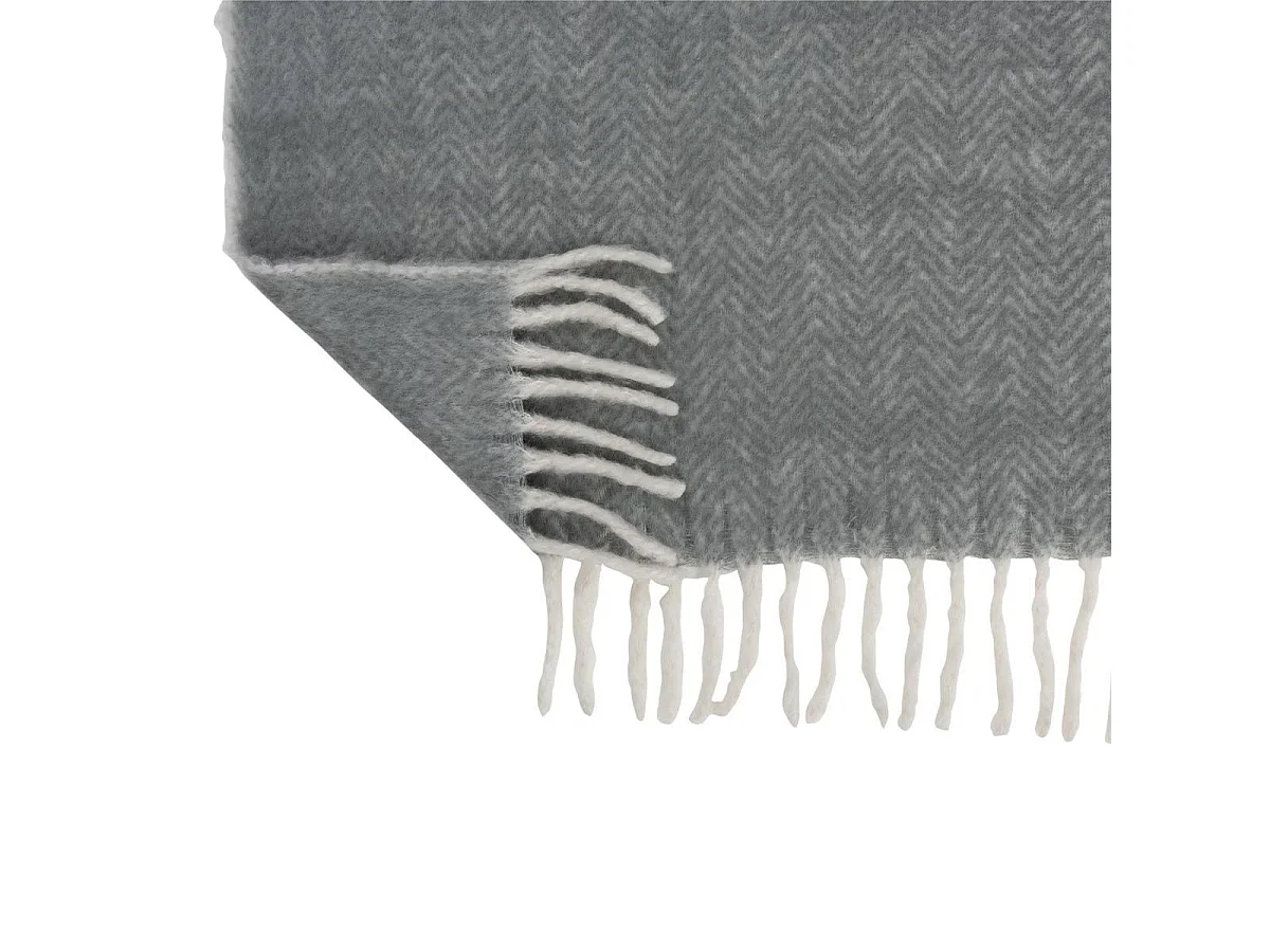 Plaid Déco "Alpha" 136x190cm Gris & Blanc