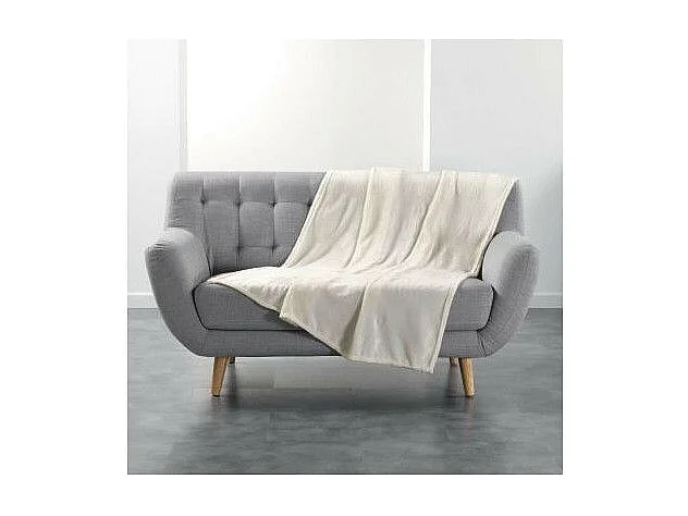 Plaid Uni en Flanelle "Flanou" 125x150cm Naturel