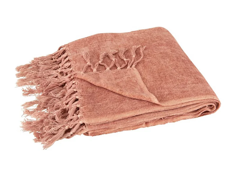 Plaid "Floche Viscose" 21x32cm Saumon