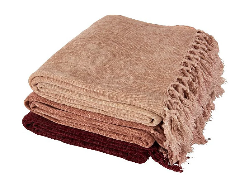 Plaid "Floche Viscose" 21x32cm Saumon