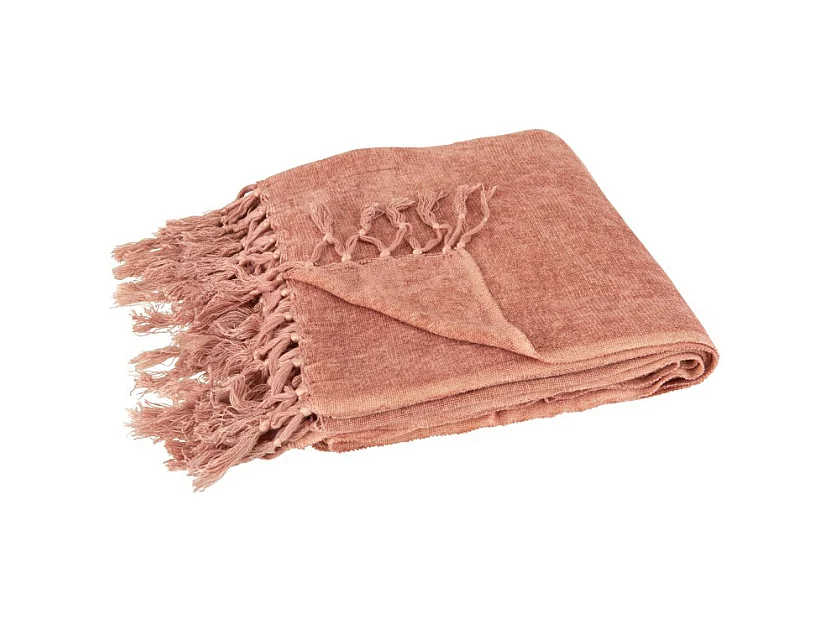 Plaid "Floche Viscose" 21x32cm Saumon